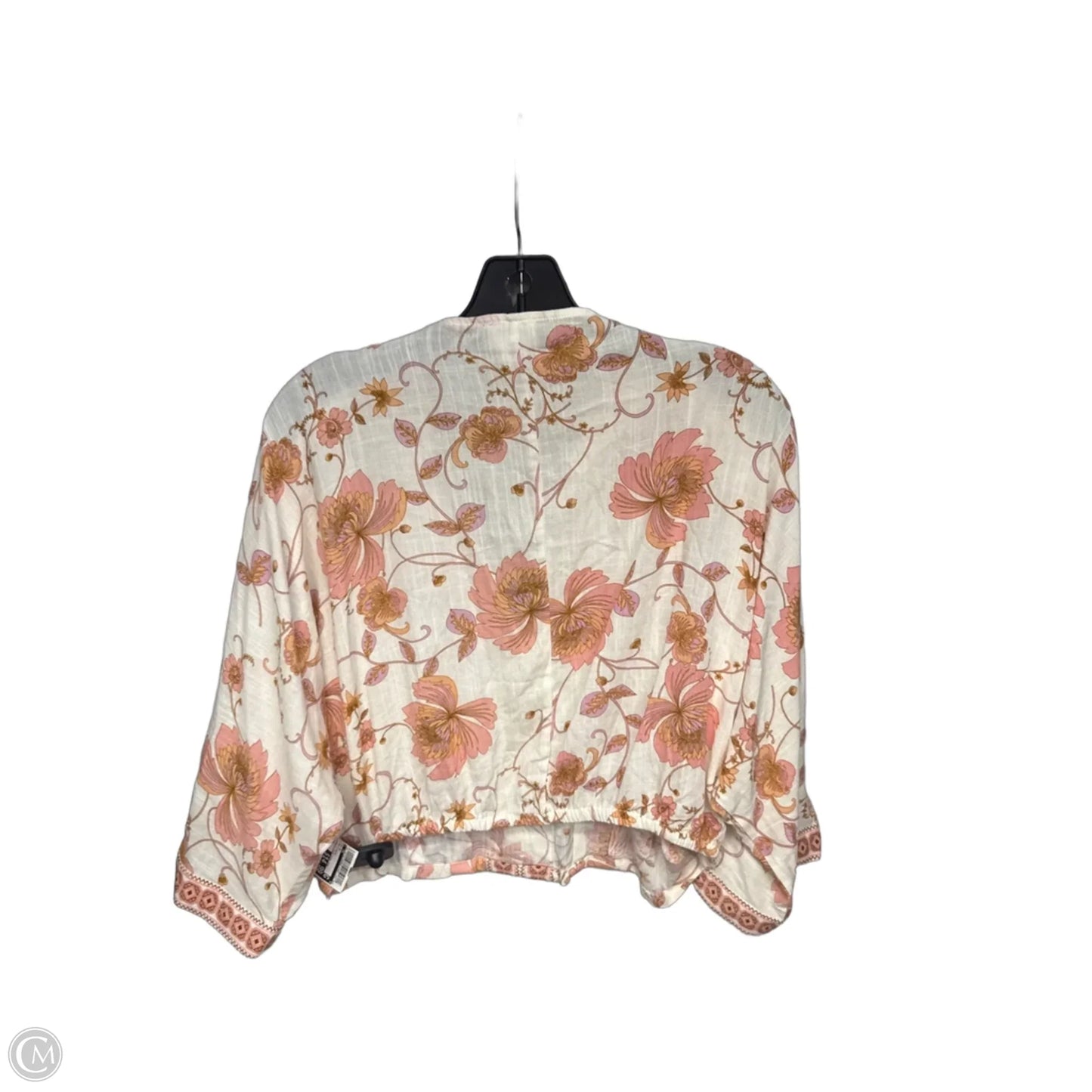 Top Short Sleeve By Cmc In Pink & White, Size: M