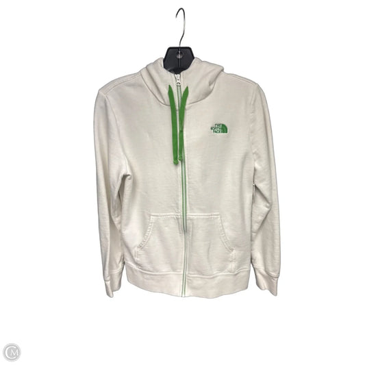 Athletic Sweatshirt Hoodie By The North Face In Green & White, Size: M