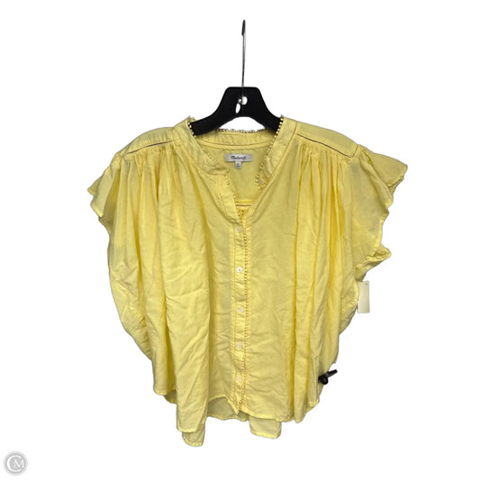 Top Short Sleeve By Madewell In Yellow, Size: Xl