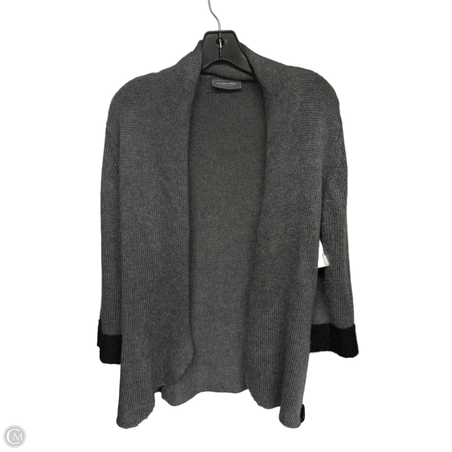 Sweater Cardigan By Wooden Ships In Black & Grey, Size: M