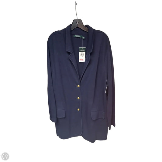 Sweater Cardigan By Lauren By Ralph Lauren In Blue, Size: 3x