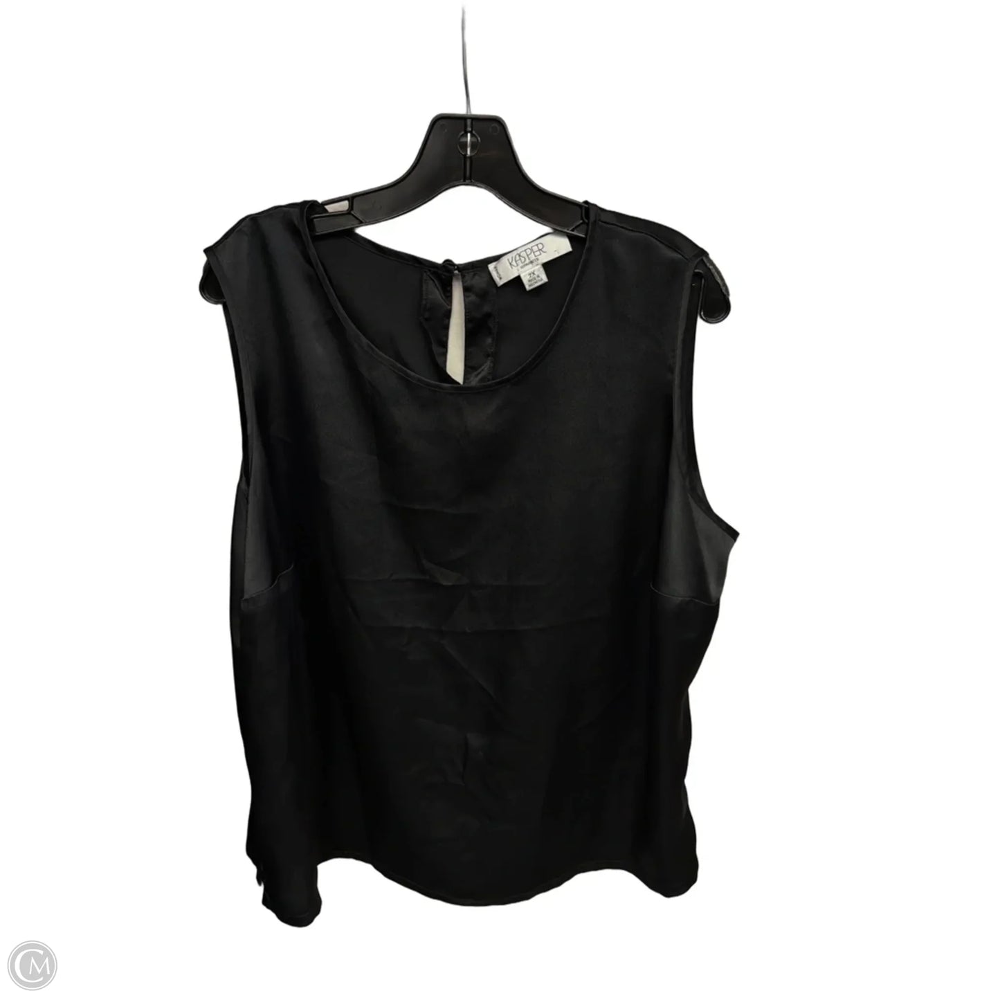 Top Sleeveless By Kasper In Black, Size: 2x