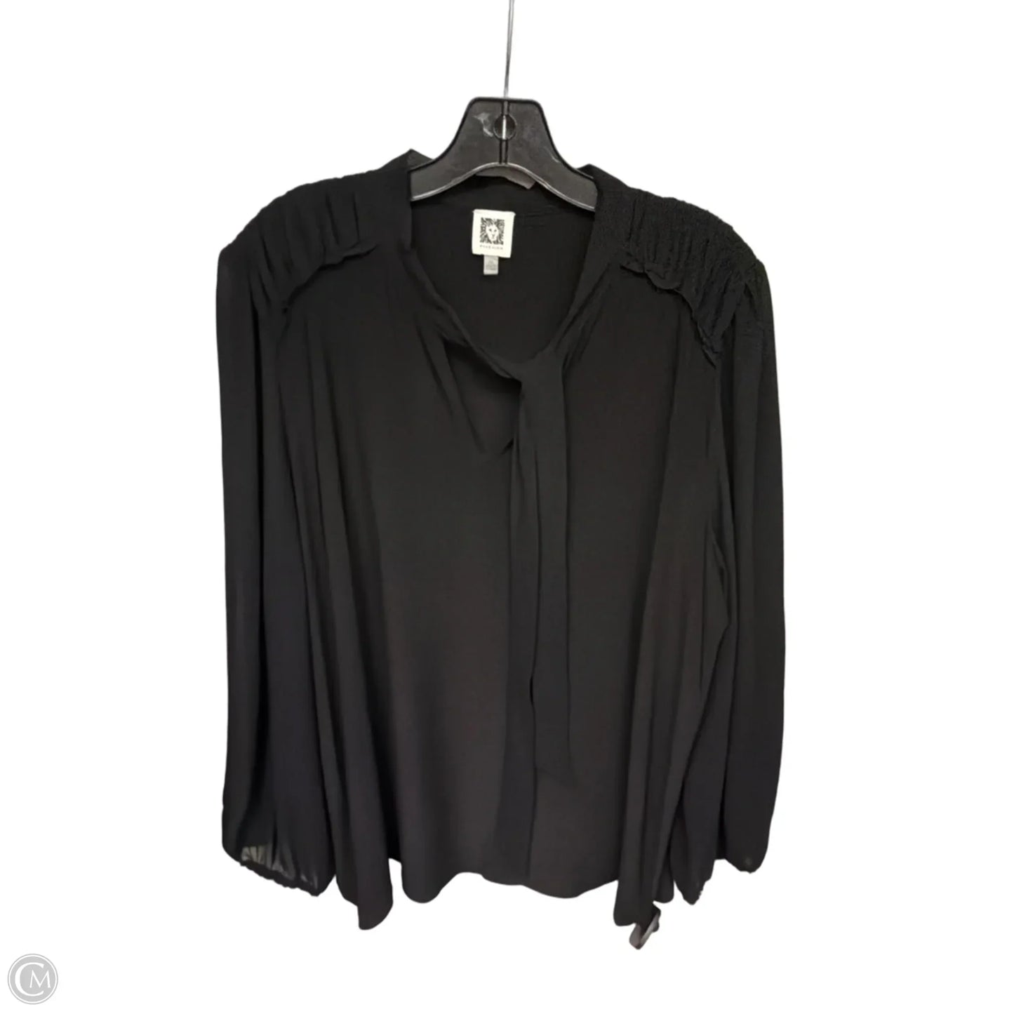 Top Long Sleeve By Anne Klein In Black, Size: 2x
