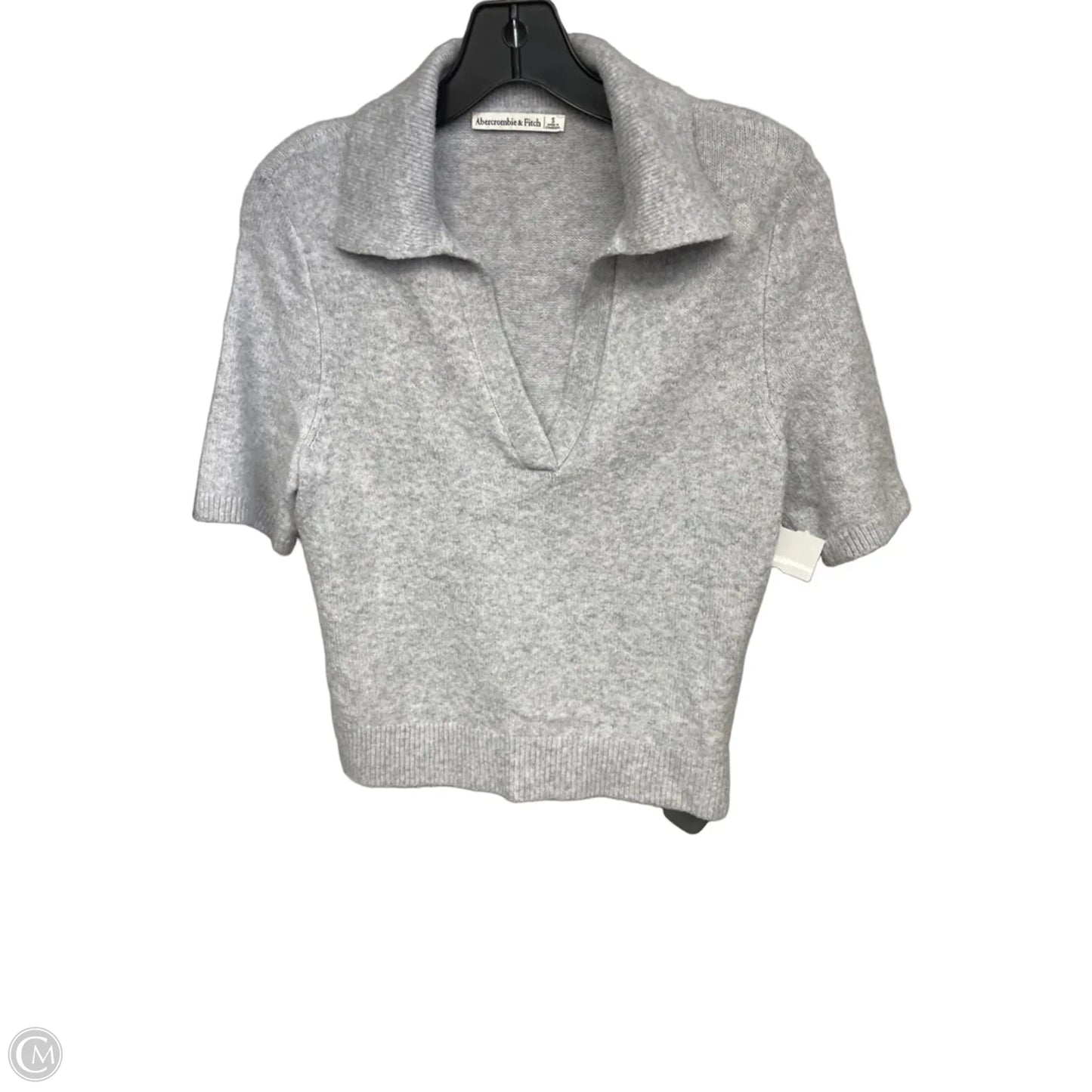 Top Short Sleeve By Abercrombie And Fitch In Grey, Size: M