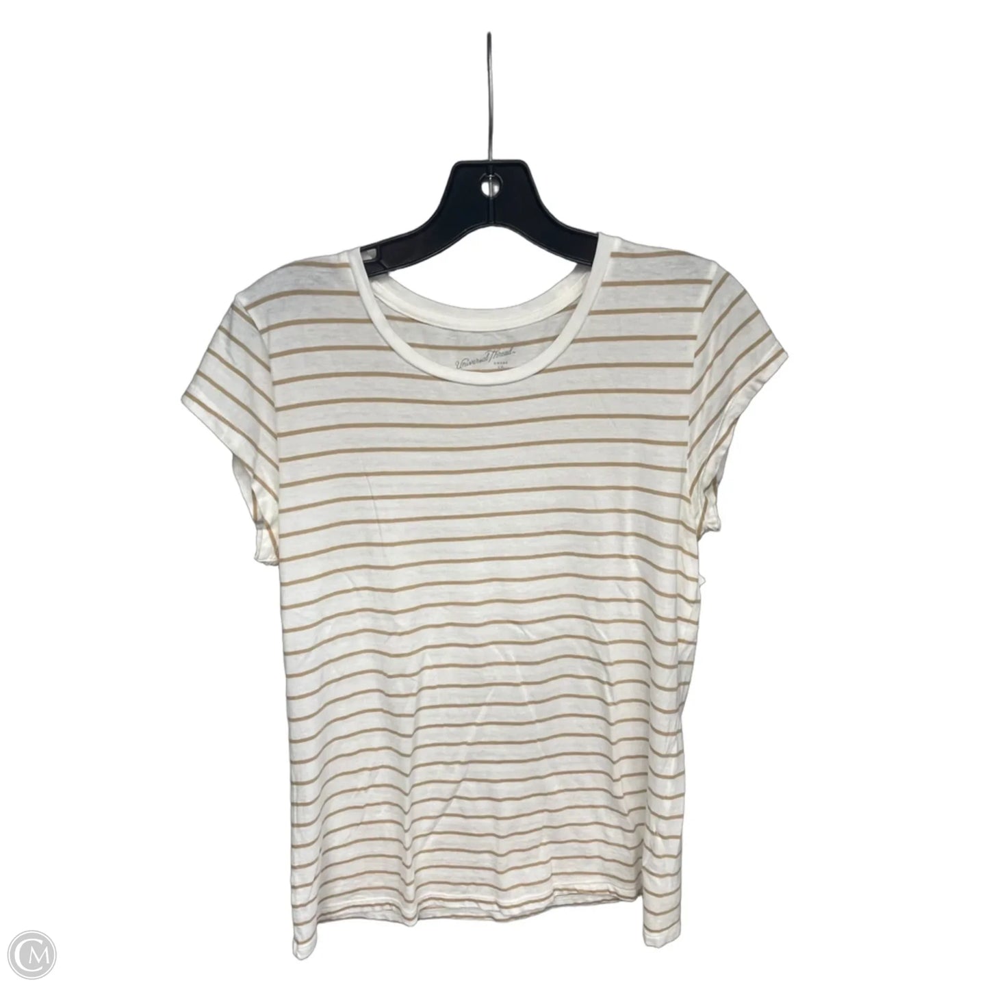 Top Short Sleeve By Universal Thread In Striped Pattern, Size: M