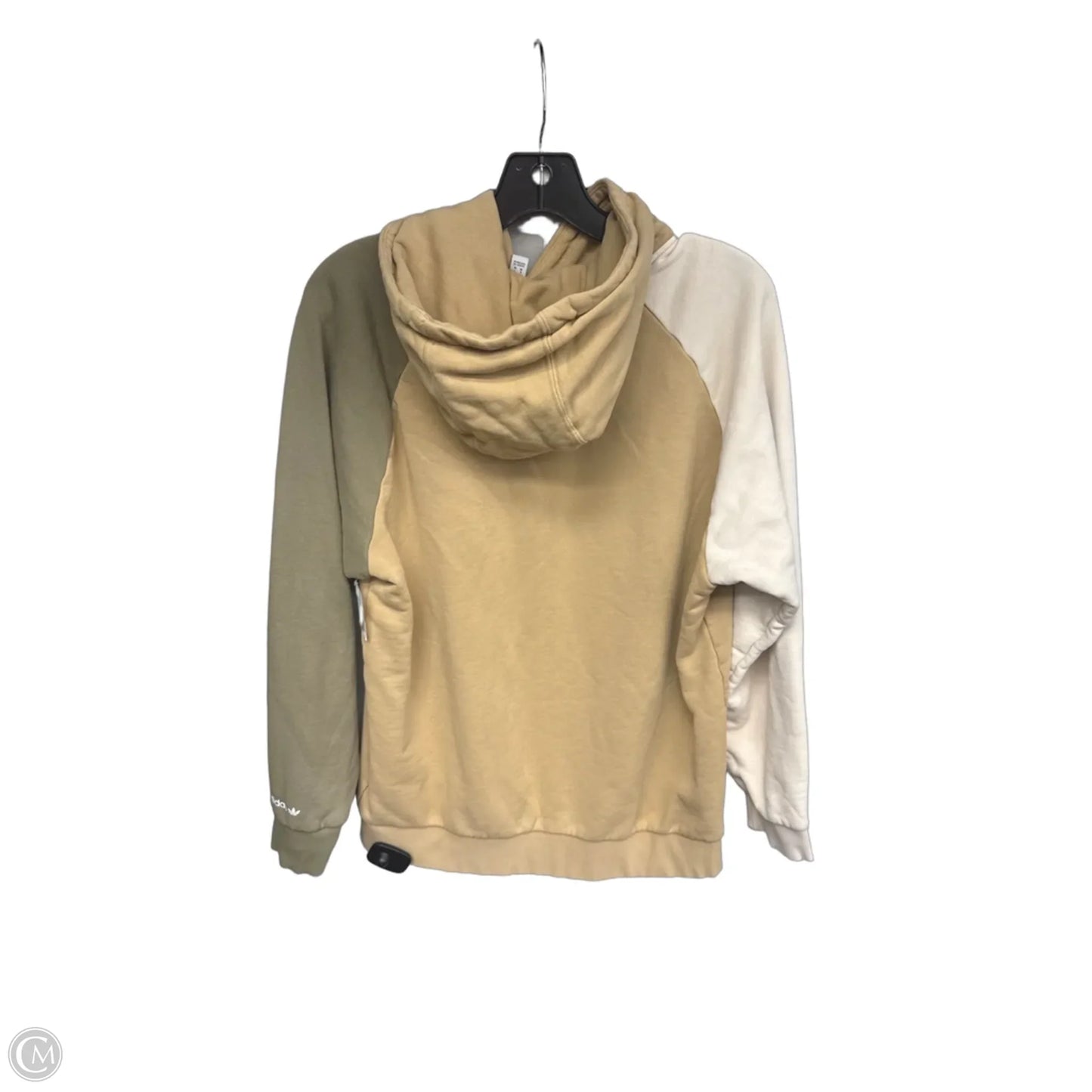 Athletic Sweatshirt Hoodie By Adidas In Green & Tan, Size: M