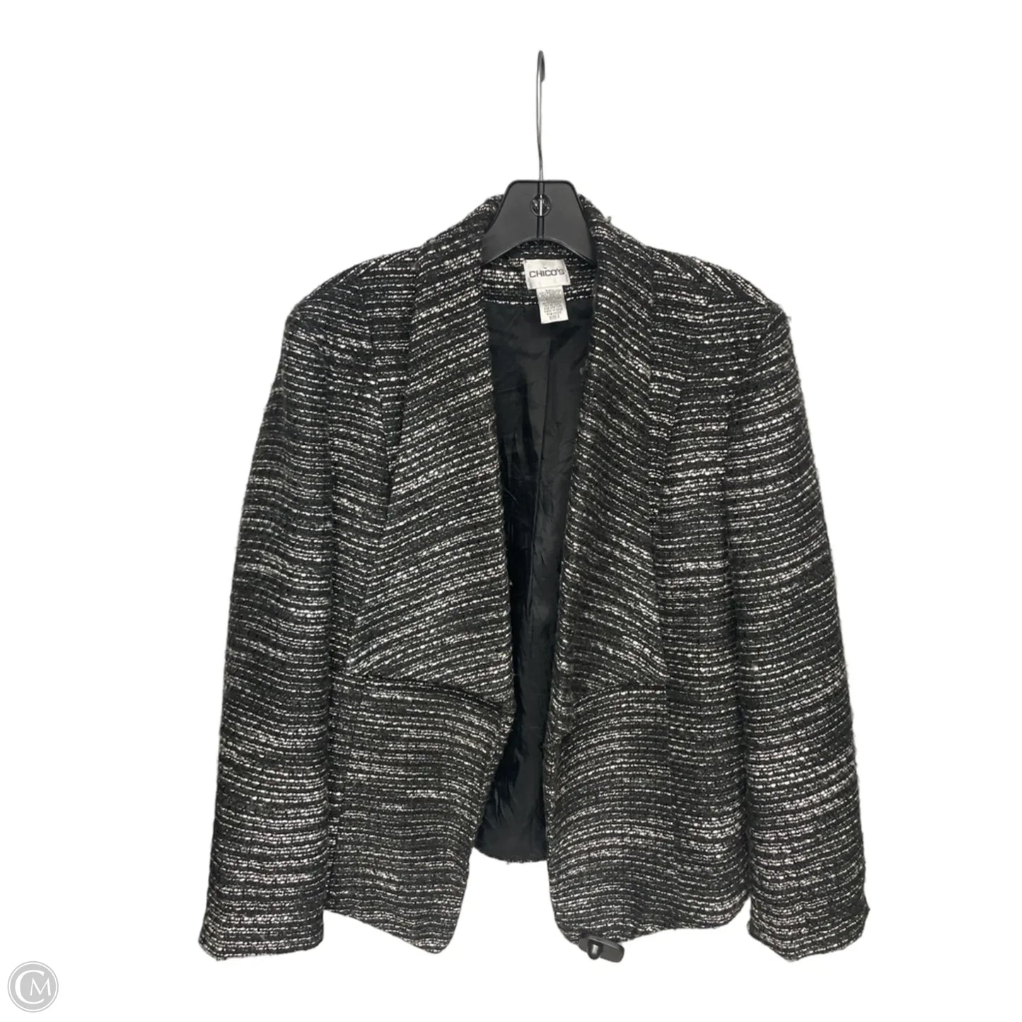 Blazer By Chicos In Black & White, Size: Xl
