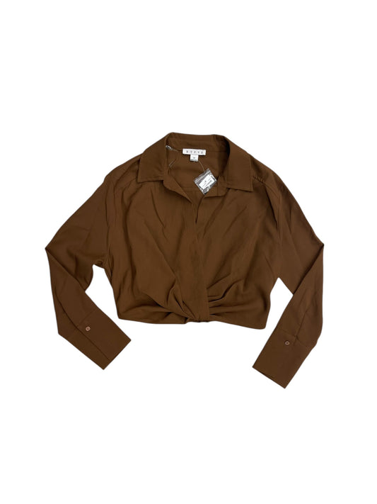 Top Long Sleeve By Hyfve In Brown, Size: M