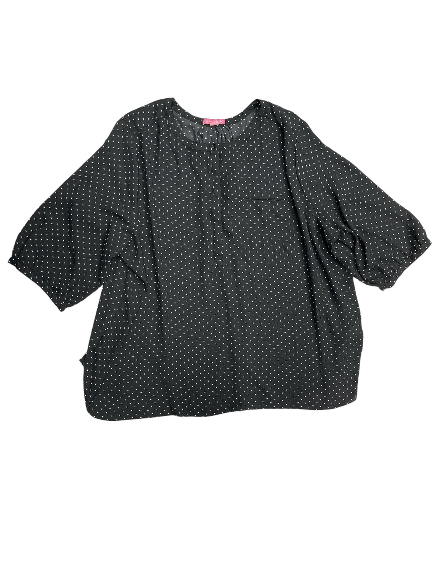 Top Long Sleeve By Woman Within In Black & White, Size: 3x