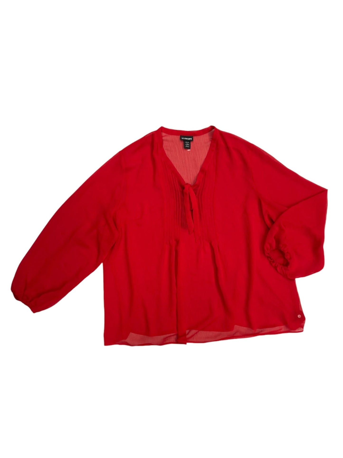 Top Long Sleeve By Lane Bryant In Red, Size: 4x