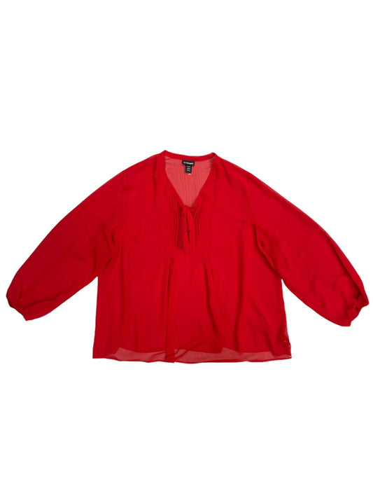 Top Long Sleeve By Lane Bryant In Red, Size: 4x