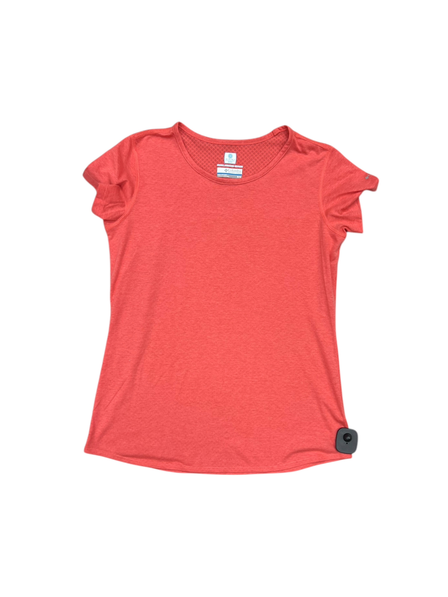 Athletic Top Short Sleeve By Columbia In Coral, Size: M