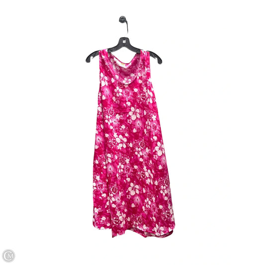 Dress Casual Midi By Clothes Mentor In Pink & White, Size: Osfm