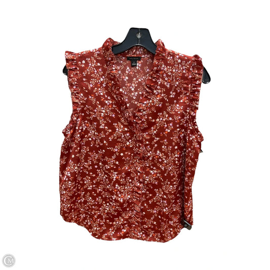 Top Sleeveless By Ann Taylor In Maroon, Size: M