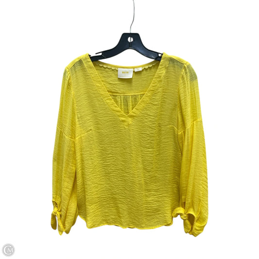 Top Long Sleeve Basic By Maeve In Yellow, Size: S