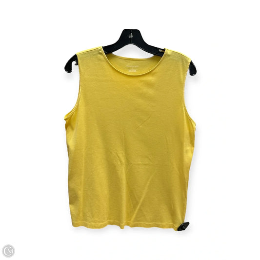 Top Sleeveless Basic By Christopher And Banks In Yellow, Size: L