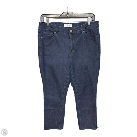 Jeans Cropped By Loft In Blue Denim, Size: 8
