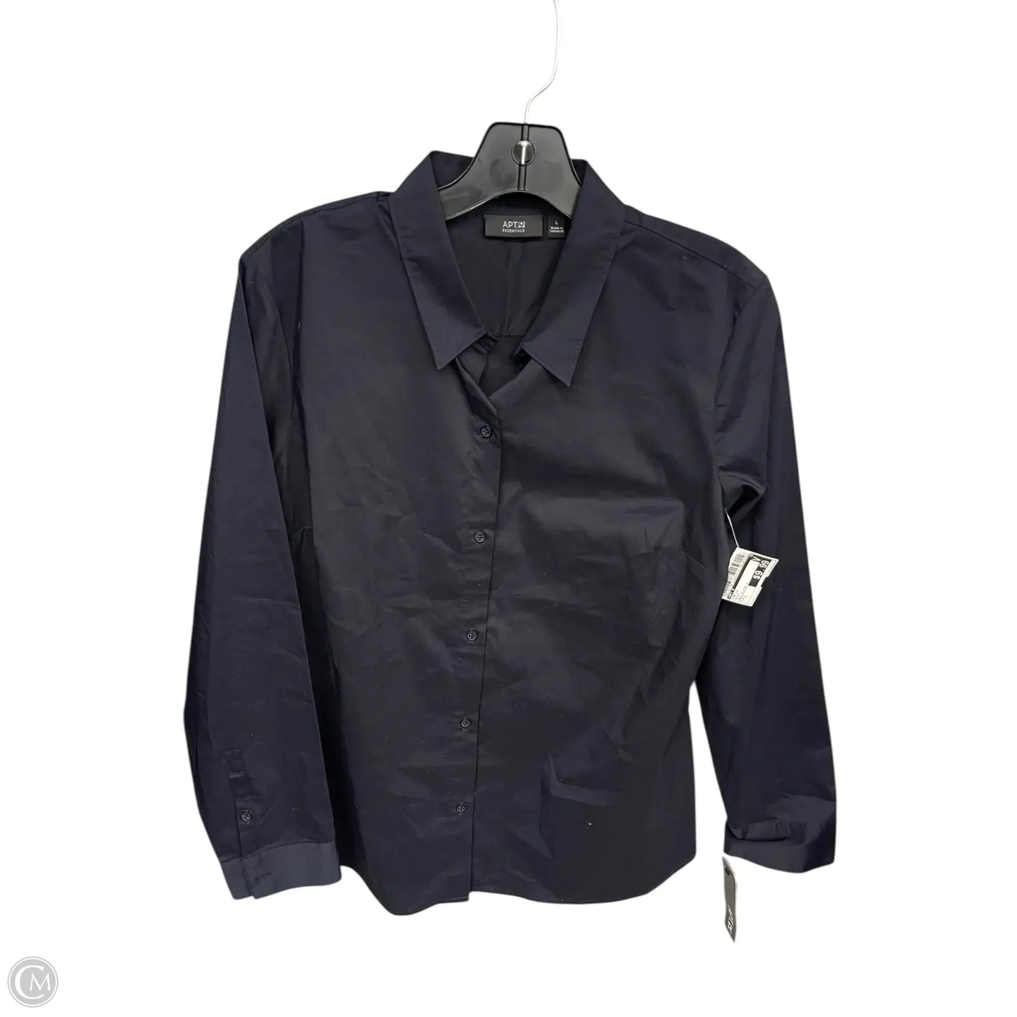 Top Long Sleeve By Apt 9 In Black, Size: L