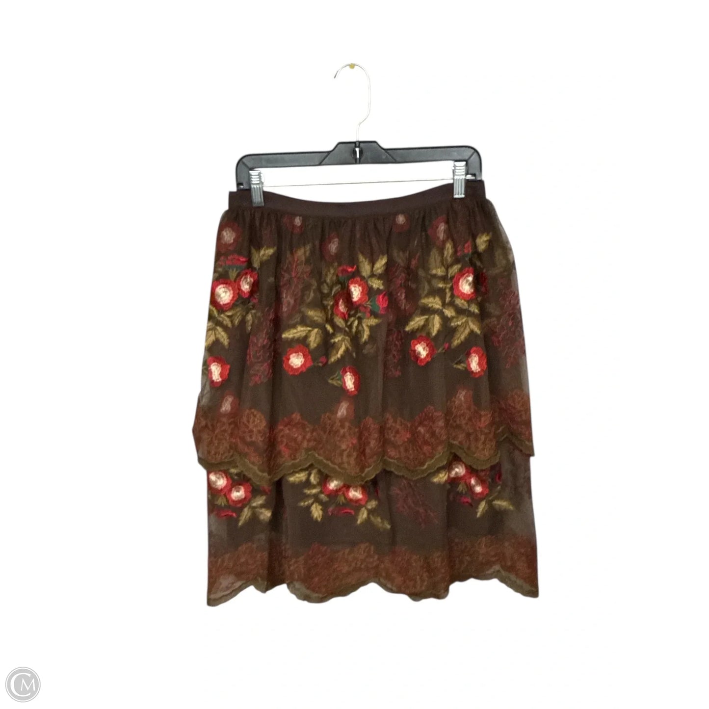 Skirt Midi By Clothes Mentor In Brown & Red, Size: 4