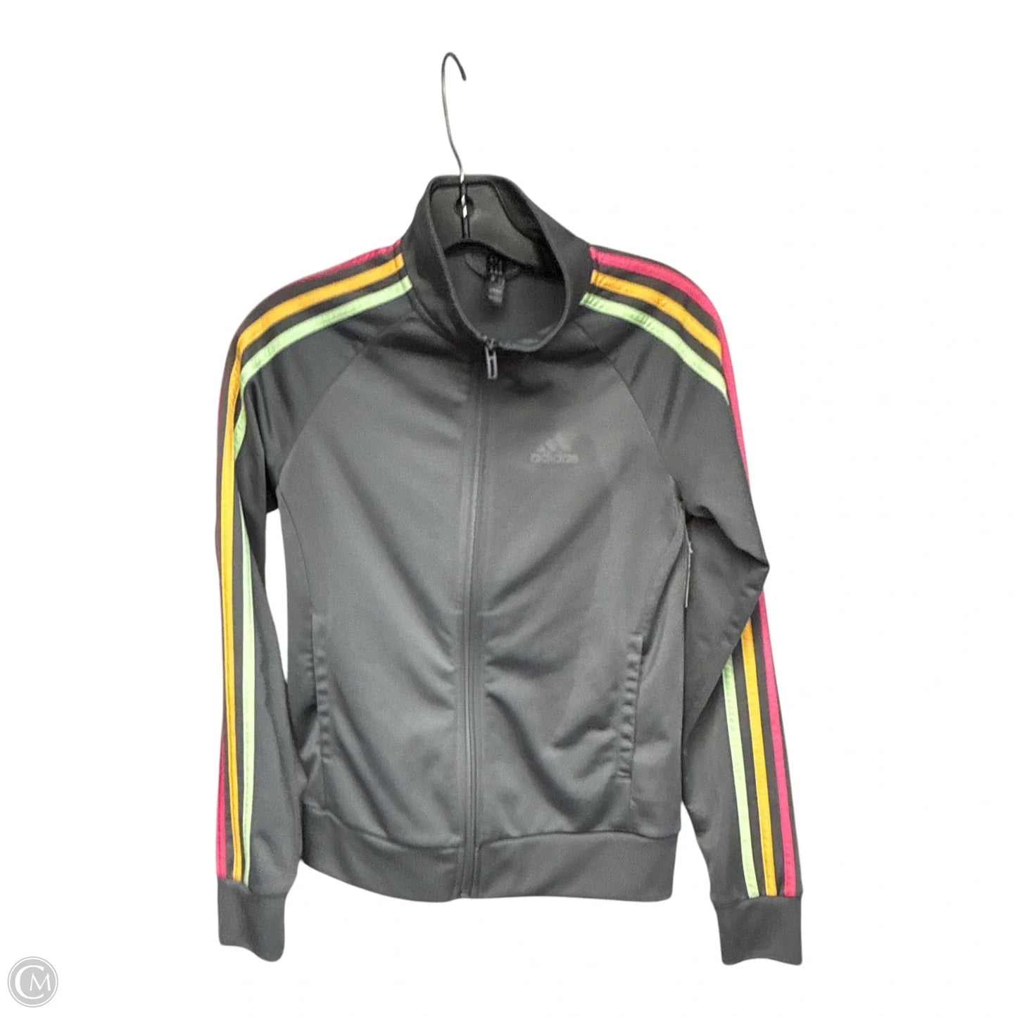 Athletic Jacket By Adidas In Grey & Pink, Size: Xs