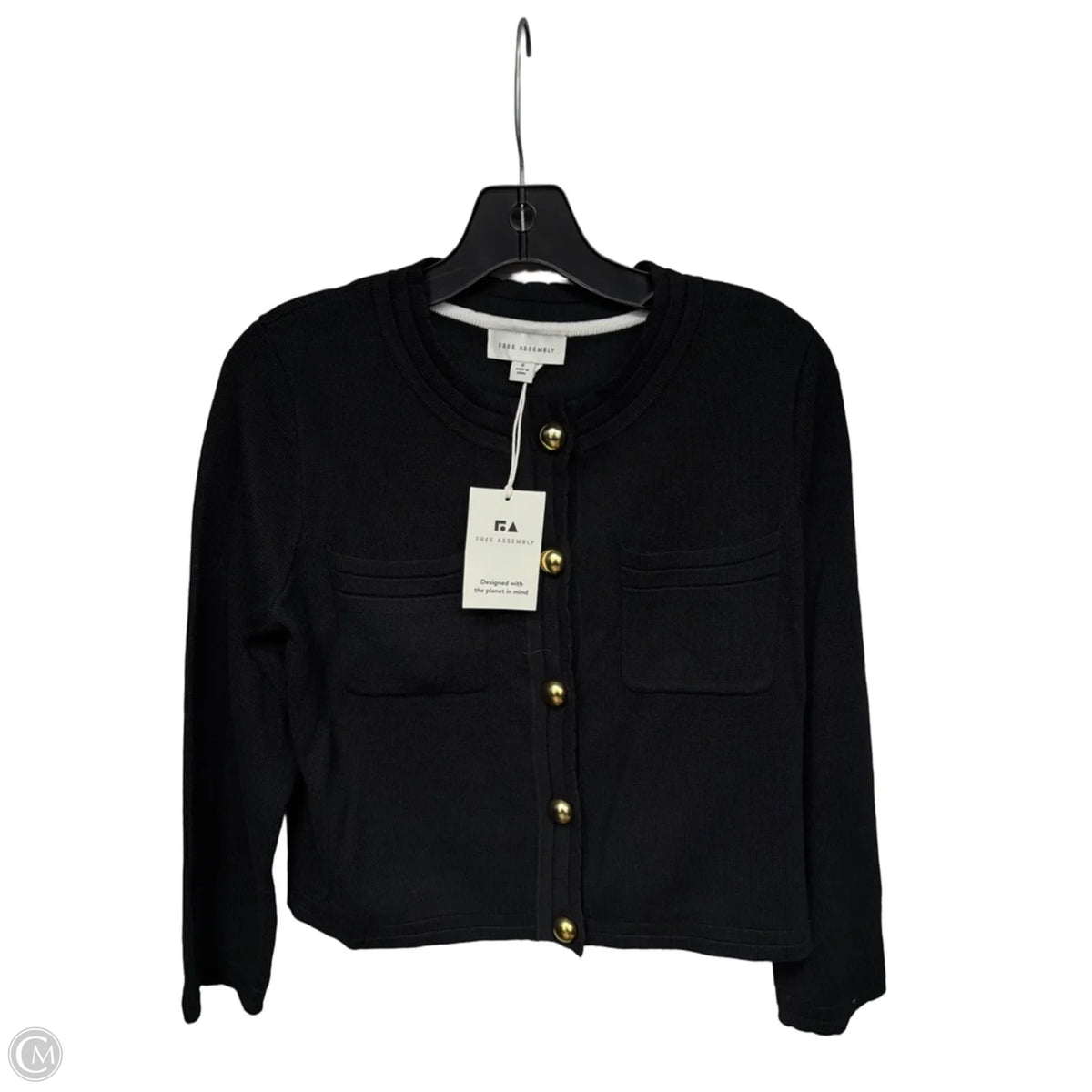 Cardigan By Free Assembly In Black & White, Size: S