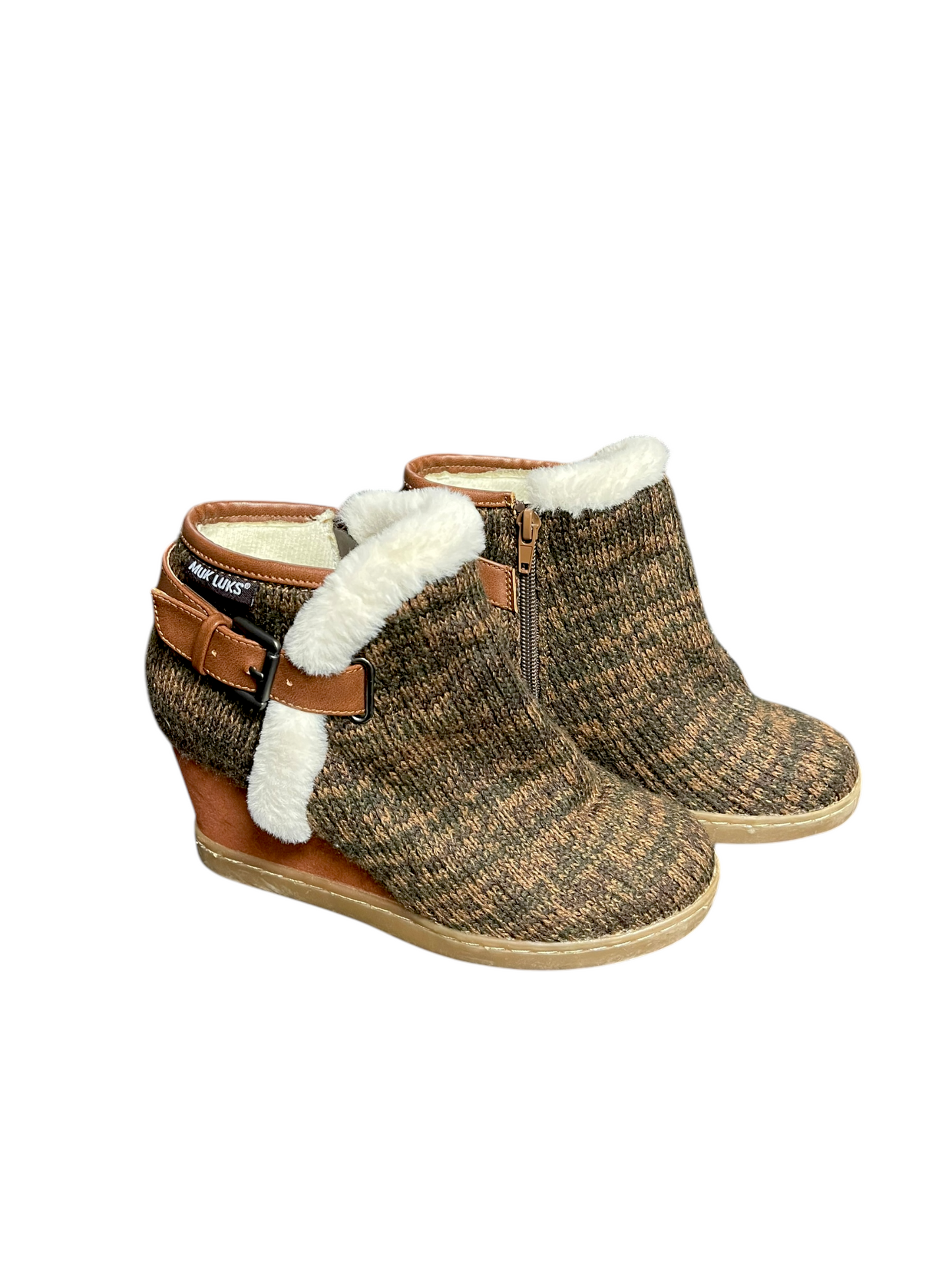 Boots Ankle Heels By Muk Luks In Brown, Size: 8