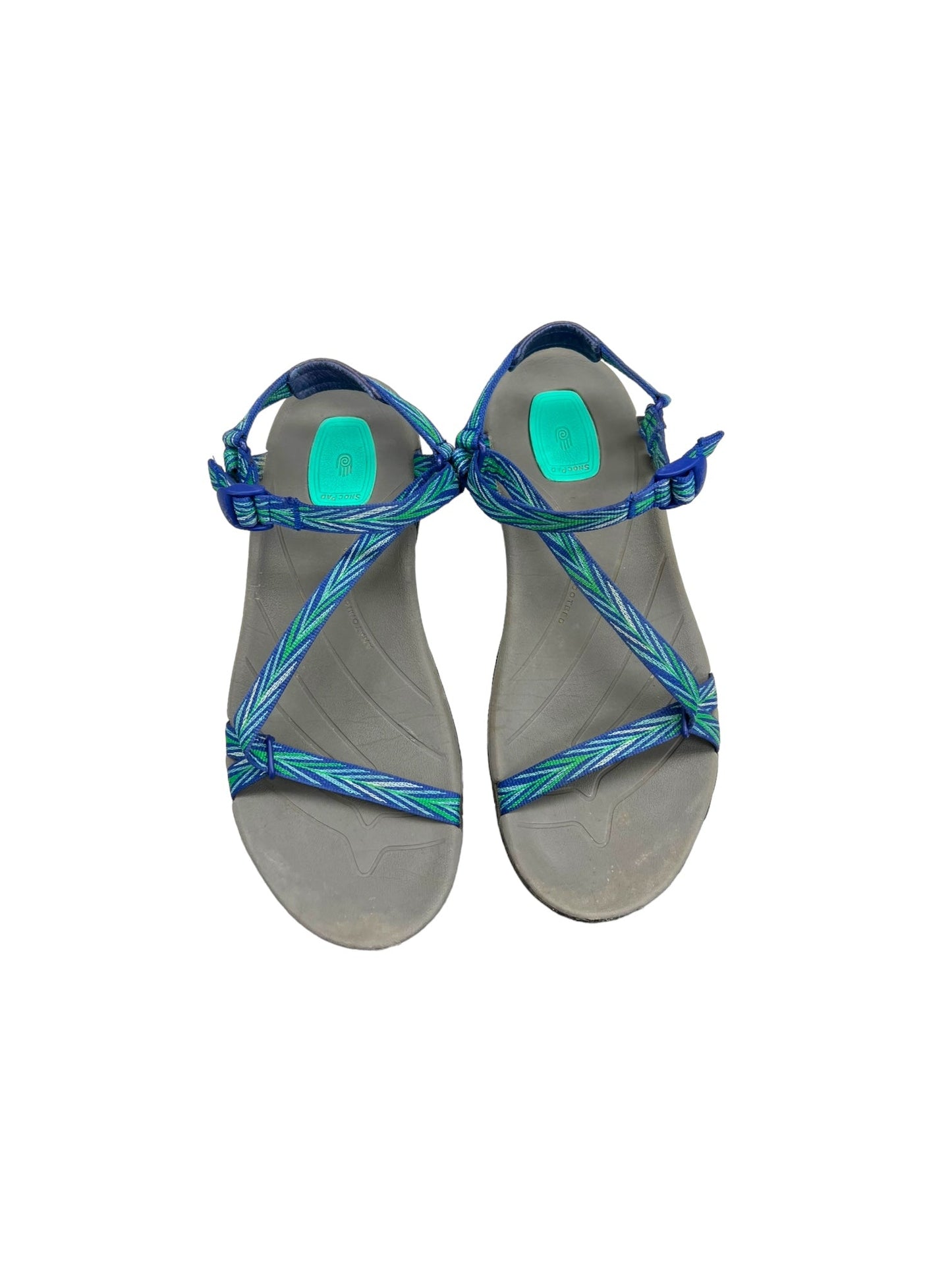 Blue & Green Sandals Flats Teva, Size 9