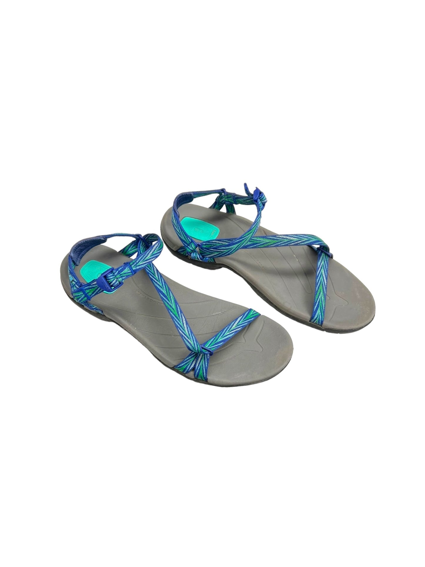 Blue & Green Sandals Flats Teva, Size 9