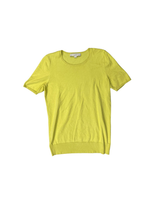 Yellow Top Short Sleeve Loft, Size Xs