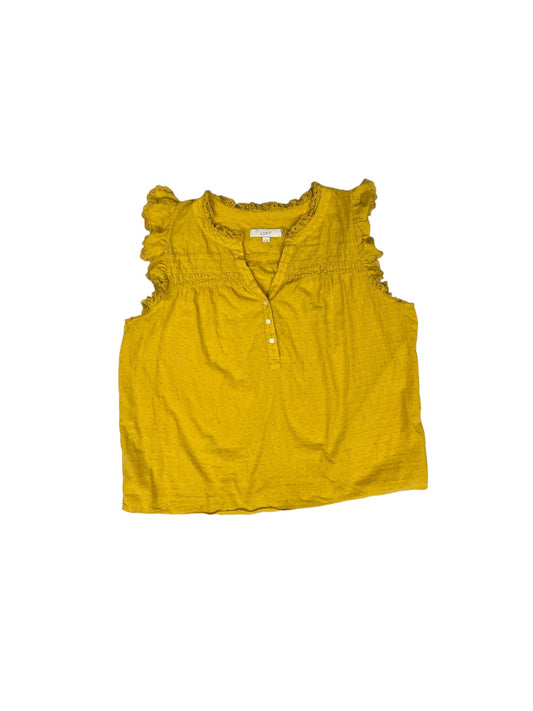 Yellow Top Short Sleeve Loft, Size Xs