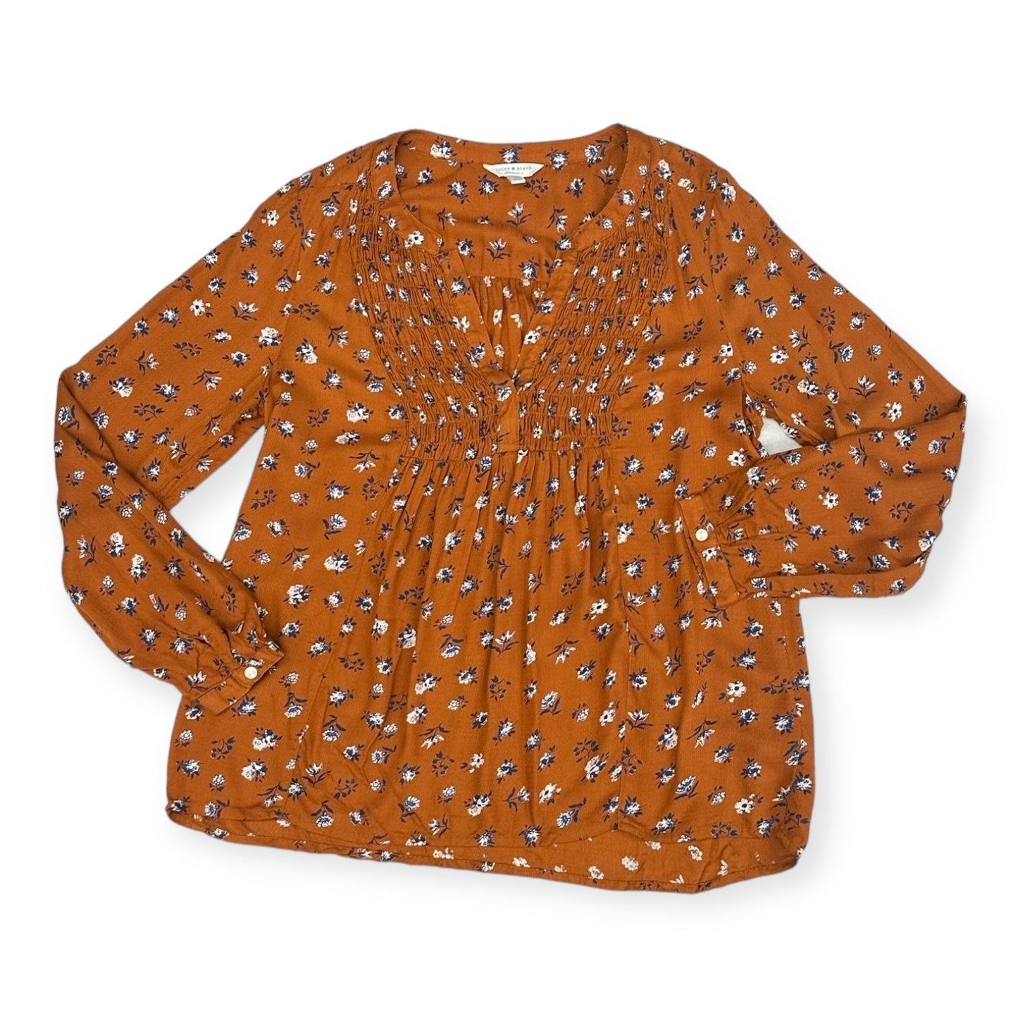 Top Long Sleeve By Lucky Brand In Orange, Size: S