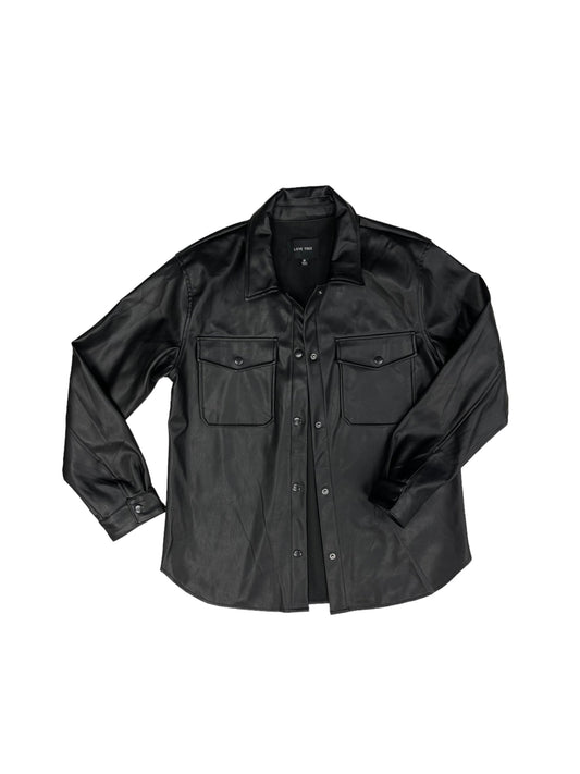 Jacket Shirt By Love Tree In Black, Size: M