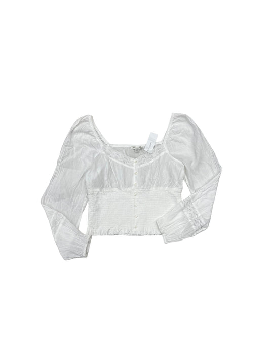 Top Long Sleeve By American Eagle In White, Size: M