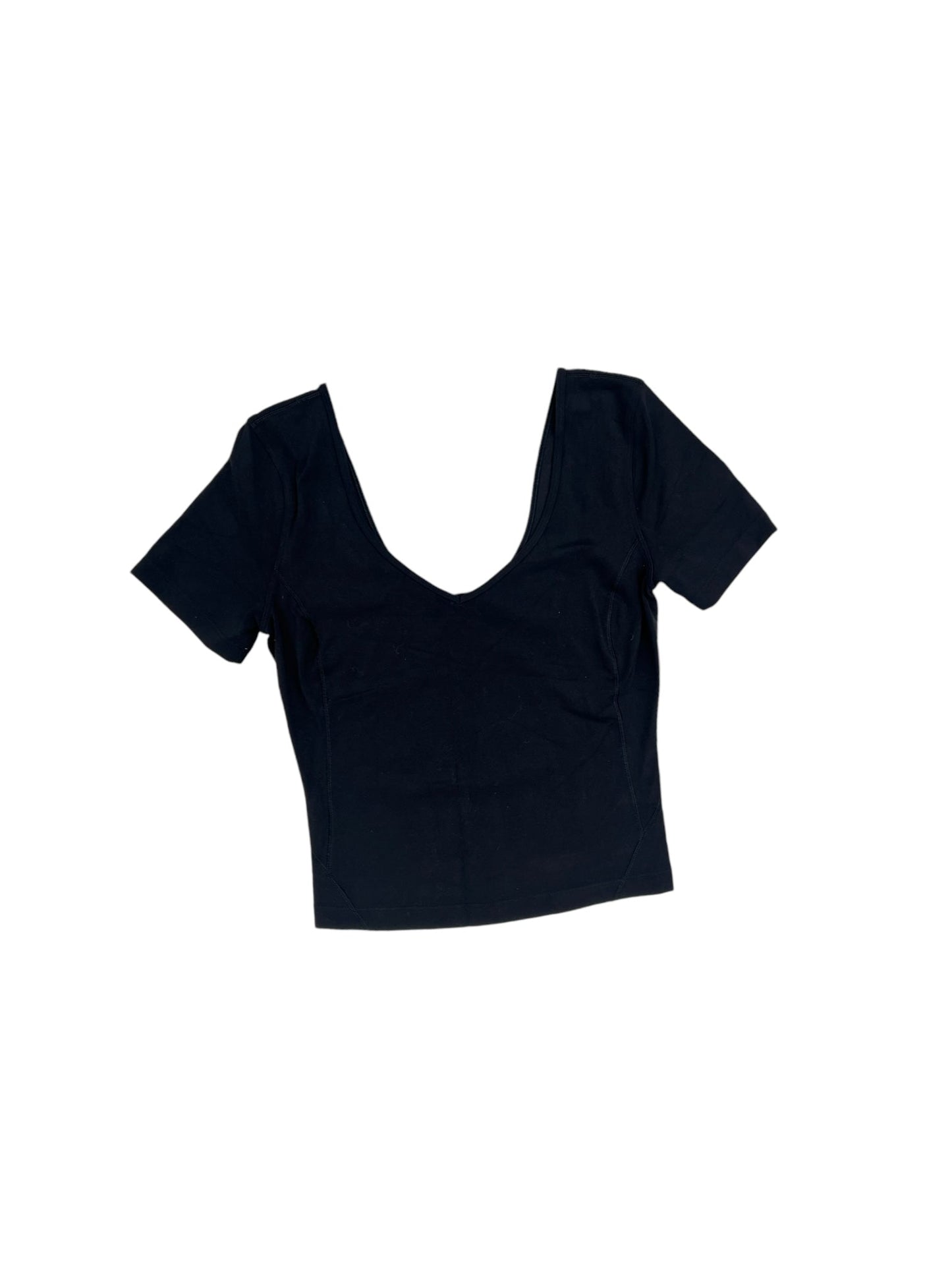 Athletic Top Short Sleeve By Lululemon In Black, Size: Xs