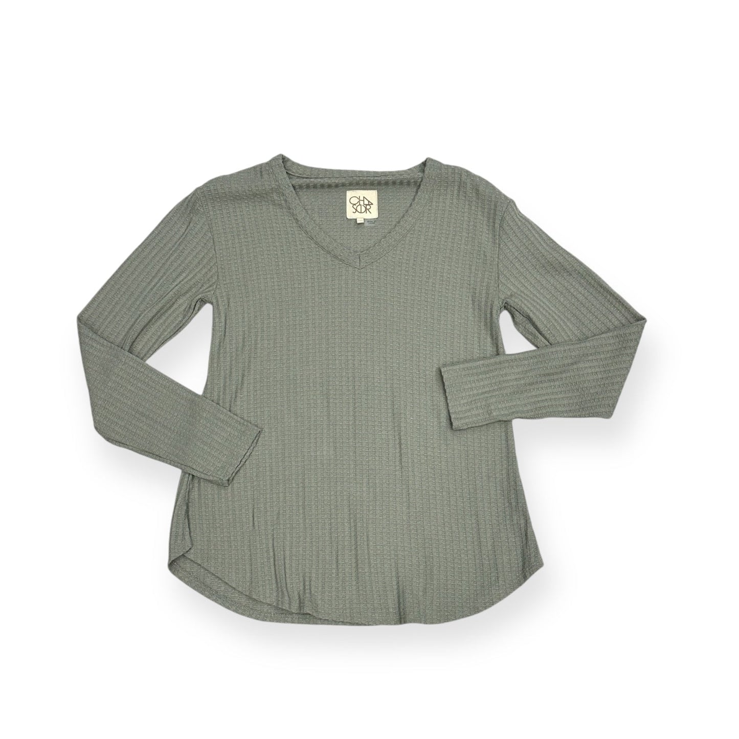 Top Long Sleeve By Chaser In Green, Size: S