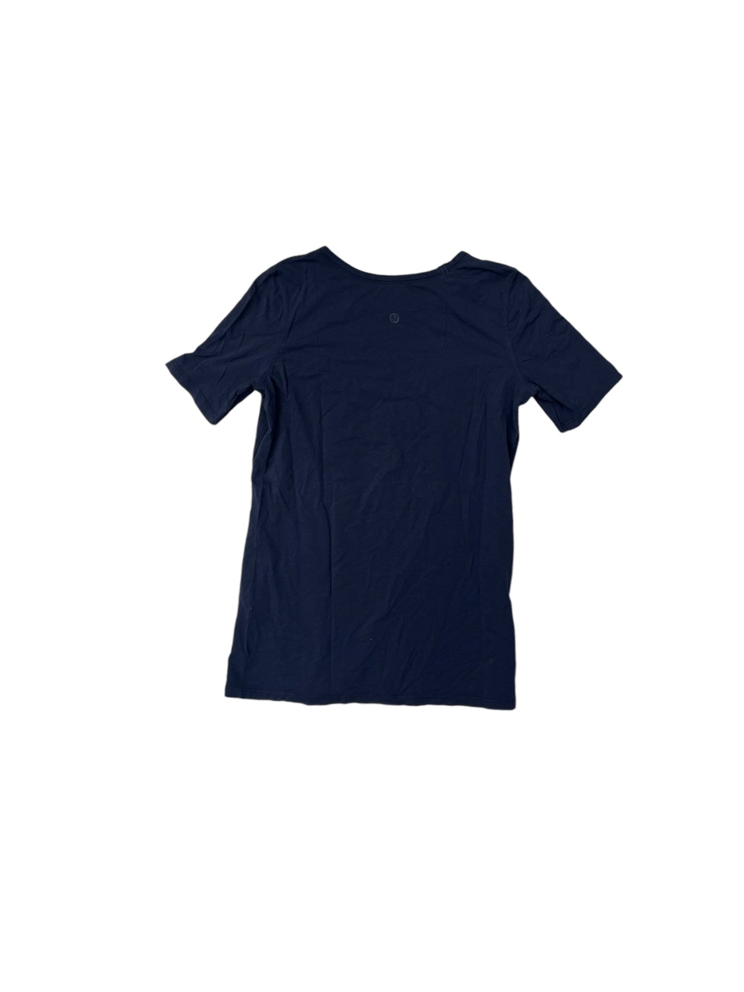 Athletic Top Short Sleeve By Lululemon In Navy, Size: S