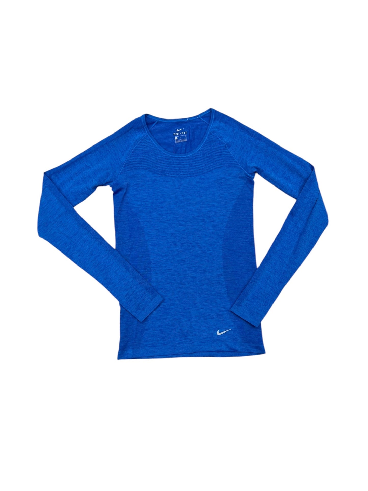 Athletic Top Long Sleeve Crewneck By Nike Apparel In Blue, Size: S