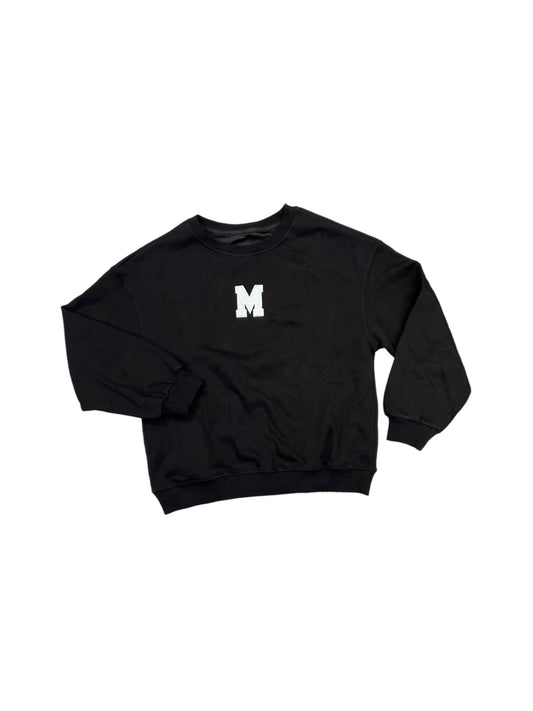 Sweatshirt Crewneck By Commense In Black & White, Size: M