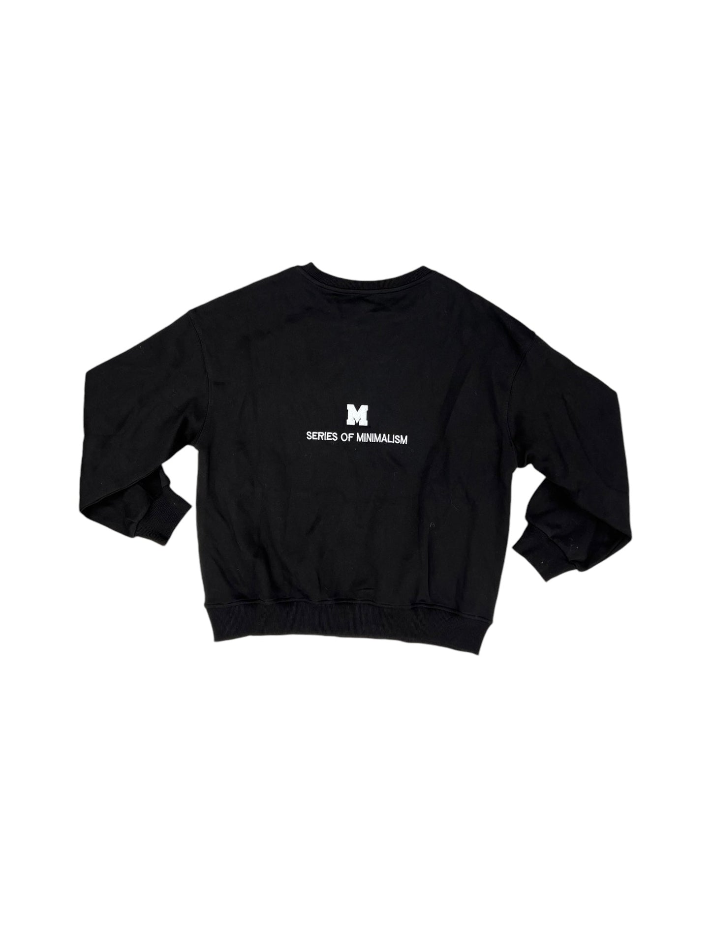 Sweatshirt Crewneck By Commense In Black & White, Size: M