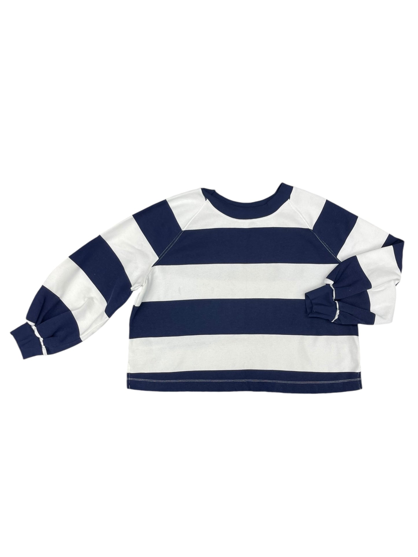 Sweatshirt Crewneck By Old Navy In Blue & White, Size: L