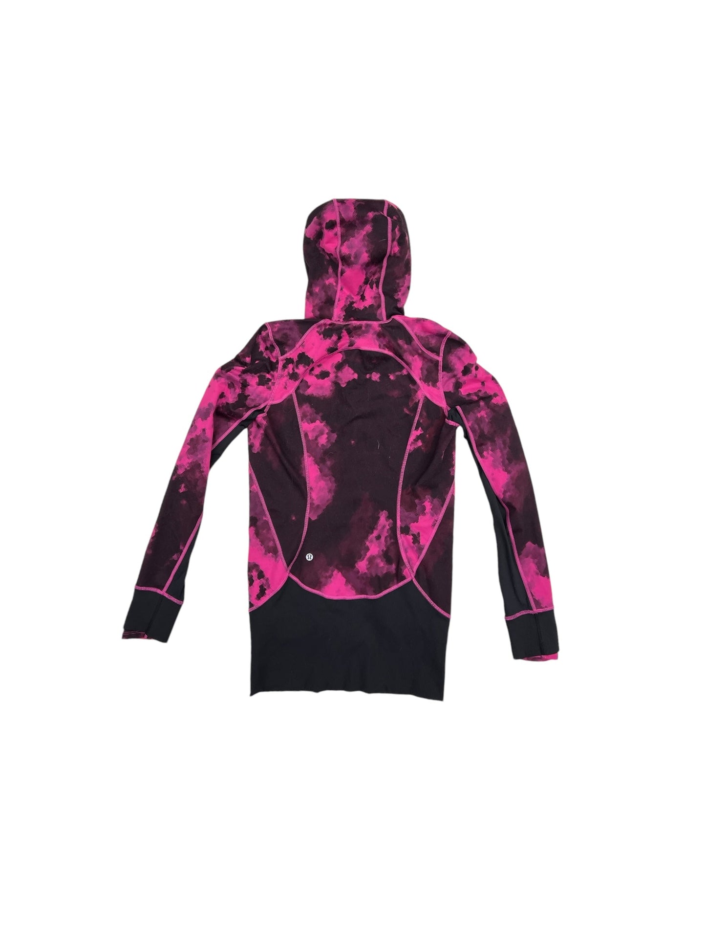 Athletic Sweatshirt Hoodie By Lululemon In Black & Pink, Size: 6