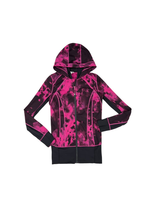 Athletic Sweatshirt Hoodie By Lululemon In Black & Pink, Size: 6