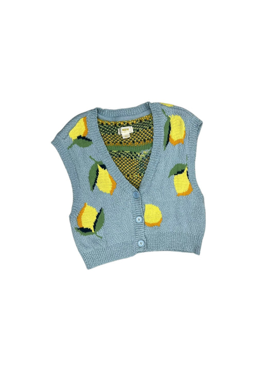 Vest Sweater By Maeve In Blue & Yellow, Size: Xs