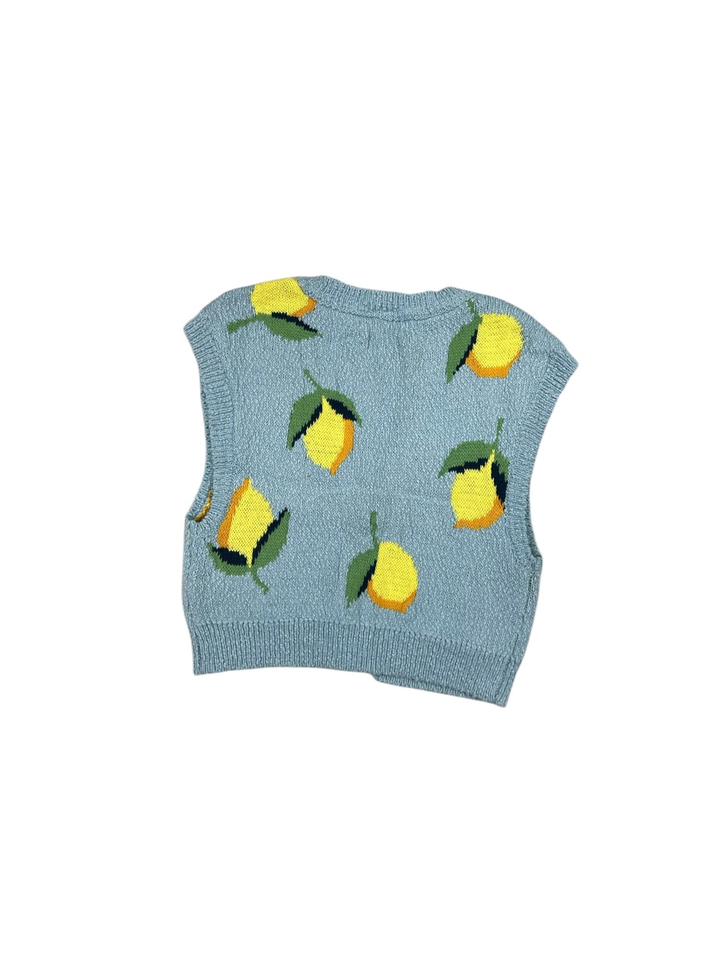 Vest Sweater By Maeve In Blue & Yellow, Size: Xs