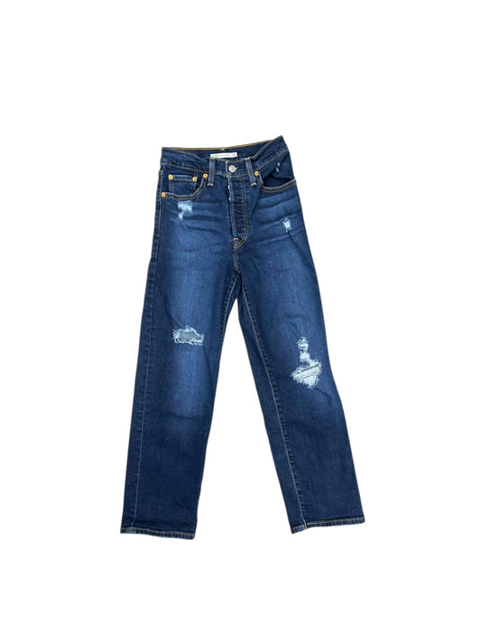 Jeans Straight By Levis In Blue Denim, Size: 24