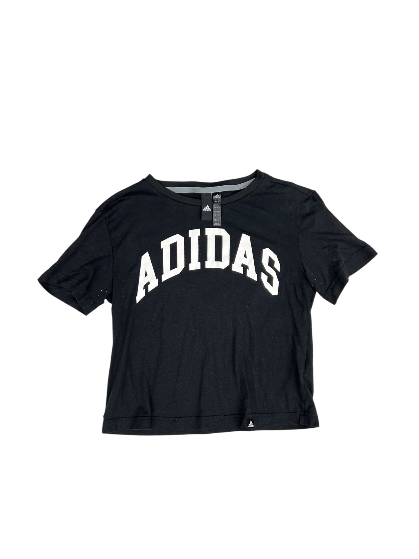 Athletic Top Short Sleeve By Adidas In Black & White, Size: Xs