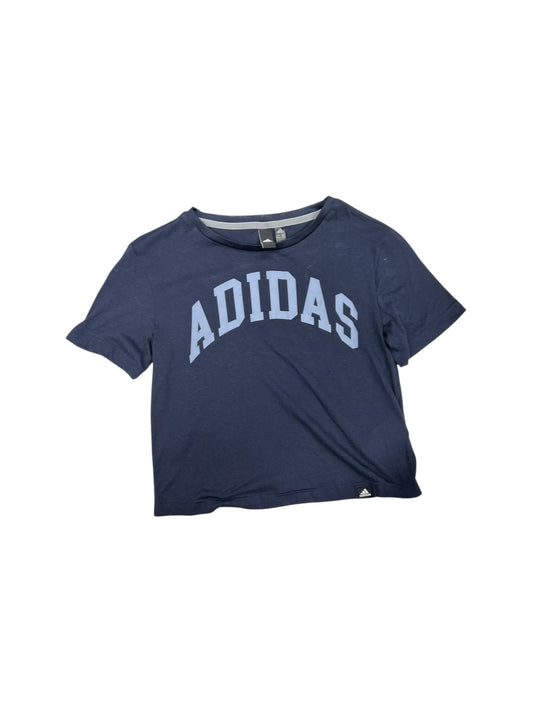 Athletic Top Short Sleeve By Adidas In Navy, Size: Xs