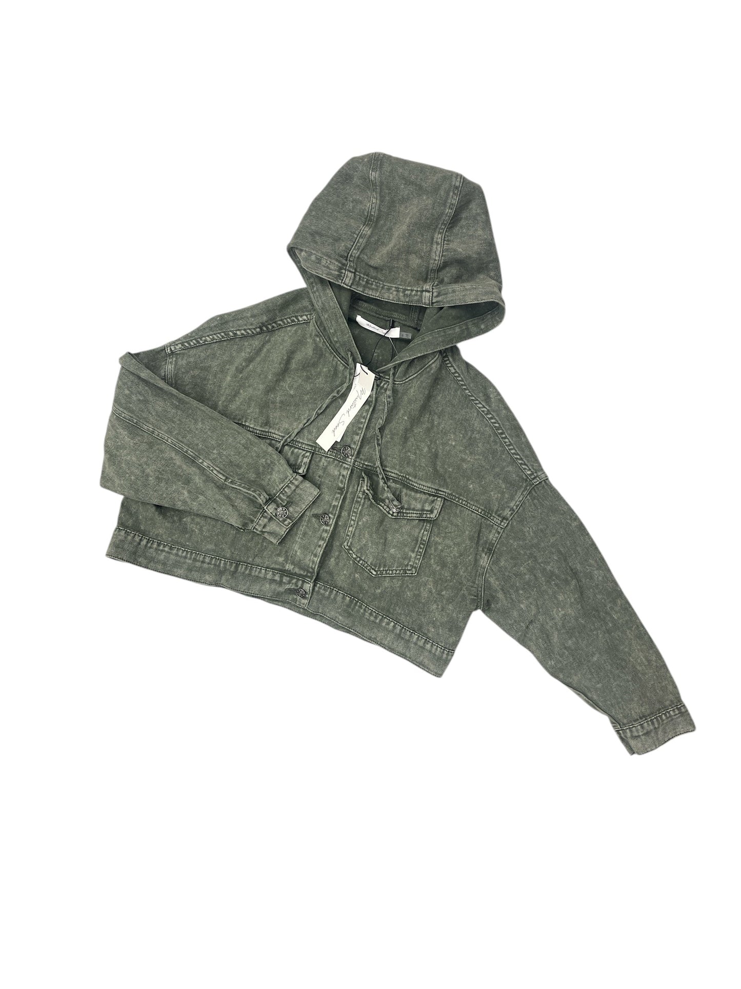 Jacket Denim By Mustard Seed In Green Denim, Size: S