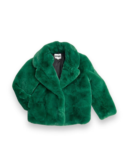 Coat Faux Fur & Sherpa By APPARIS In Green, Size: S