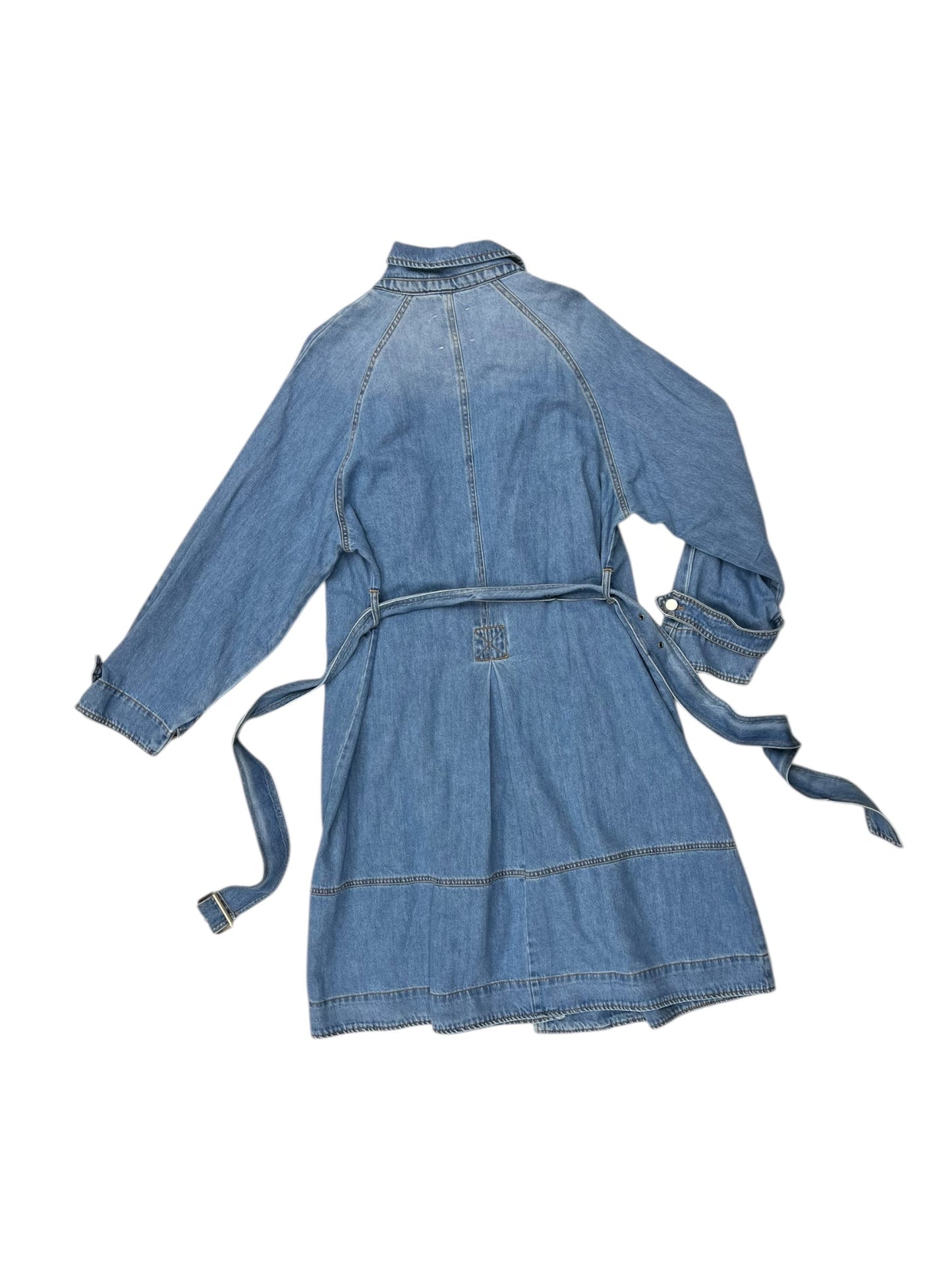 Coat Trench Coat By Habitual In Blue Denim, Size: Xl